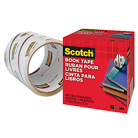 Scotch Book Tape 15 yd Length x 4 Width 3 Core Acrylic Crack Resistant For  Repairing Reinforcing Protecting Covering 1 Roll Clear - Office Depot
